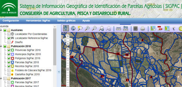La Junta actualiza el Sistema de Información Geográfica de Identificación de Parcelas Agrícolas para 2018