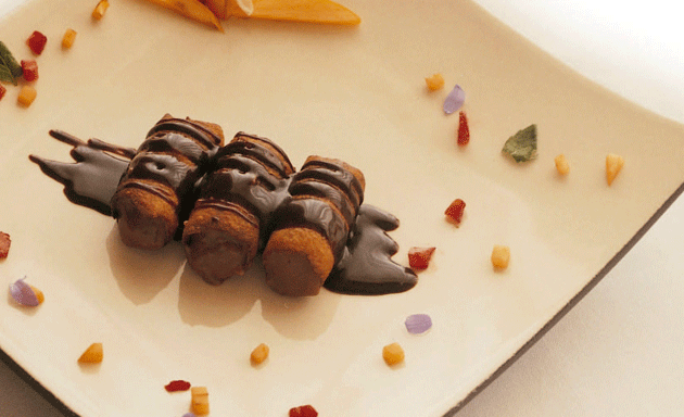 Canutillos de chocolate amargo y aceite de oliva virgen