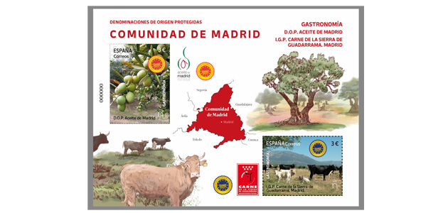 Correos presenta un sello dedicado al aceite de Madrid