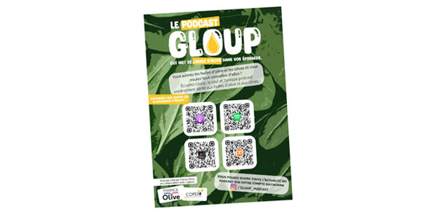 Gloup, el podcast de France Olive en torno a los aceites de oliva y las aceitunas
