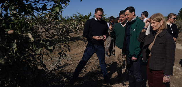 Juanma Moreno aborda con el comisario de Agricultura las ayudas que la UE puede activar para las explotaciones dañadas por el temporal
