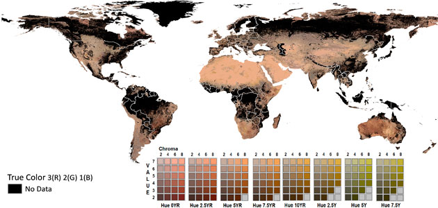 Centros de investigación de 15 países se unen para crear el primer mapa mundial de colores del suelo