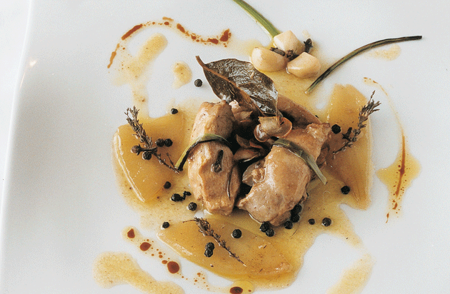 Pollo de corral en escabeche de aceite de oliva virgen extra