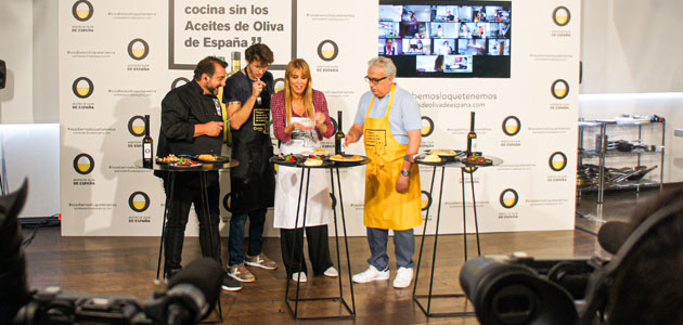 Los actores Nicolás Coronado, Raquel Meroño y Leo Harlem versionan recetas de toda la vida con los aceites de oliva como ingrediente estrella