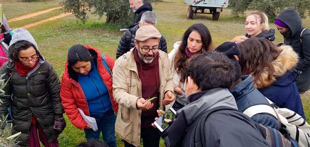 Los alumnos del XIV Máster Oficial en Agroecología de la UNIA visitan un olivar y una almazara ecológica