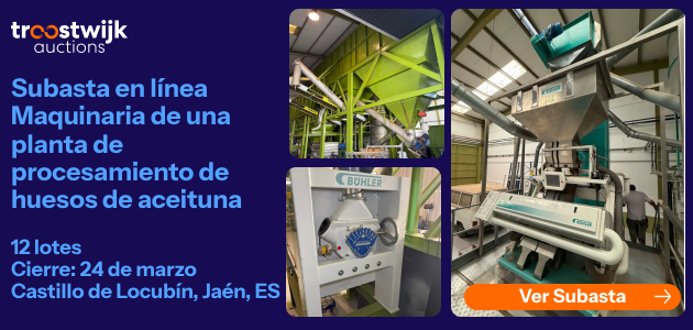 Subasta en línea: maquinaria de una planta de procesamiento de huesos de aceituna en Jaén